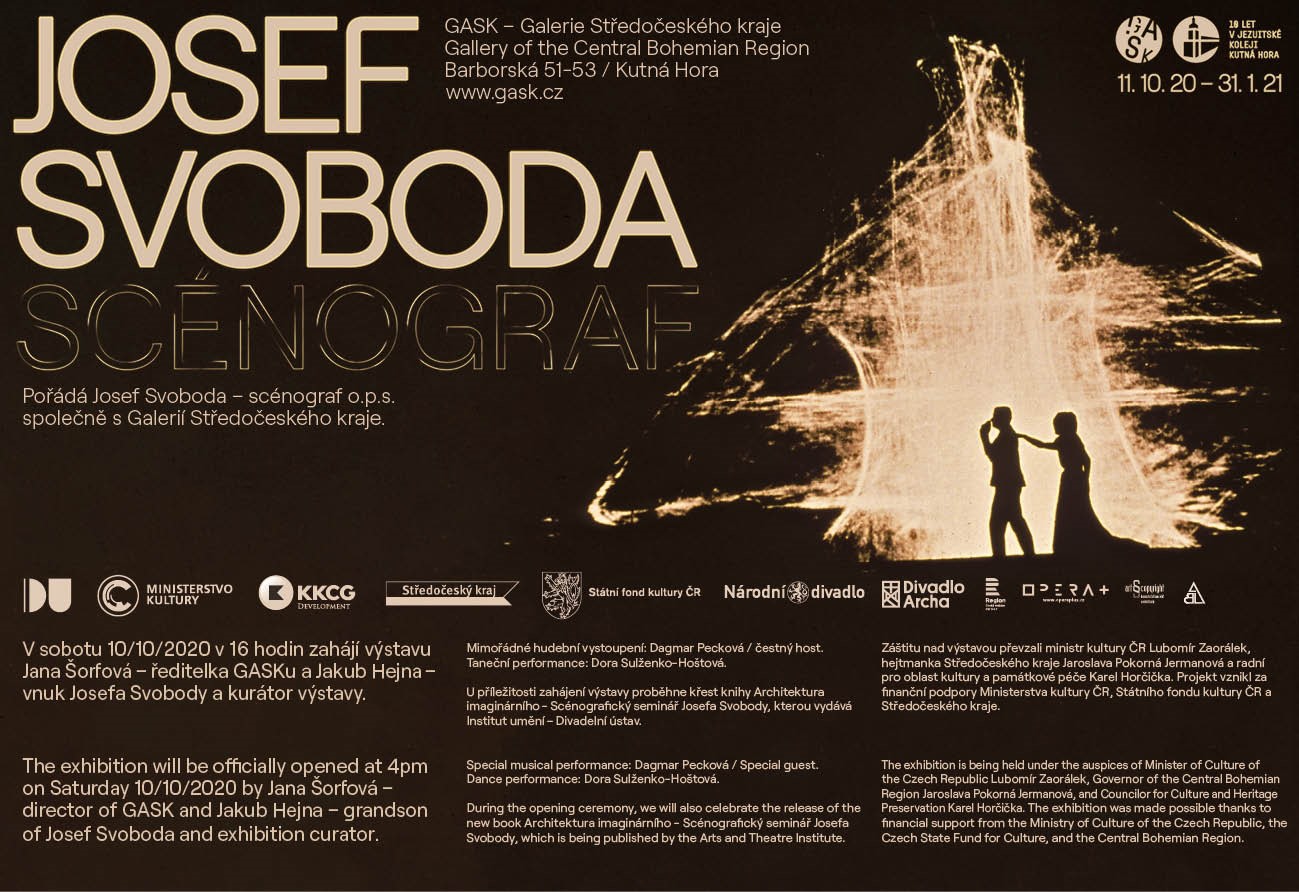 Výstava Josef Svoboda. Scénograf. Architektura a vizuální koncept výstavy Pavel Mrkus a Daniel Hanzlík